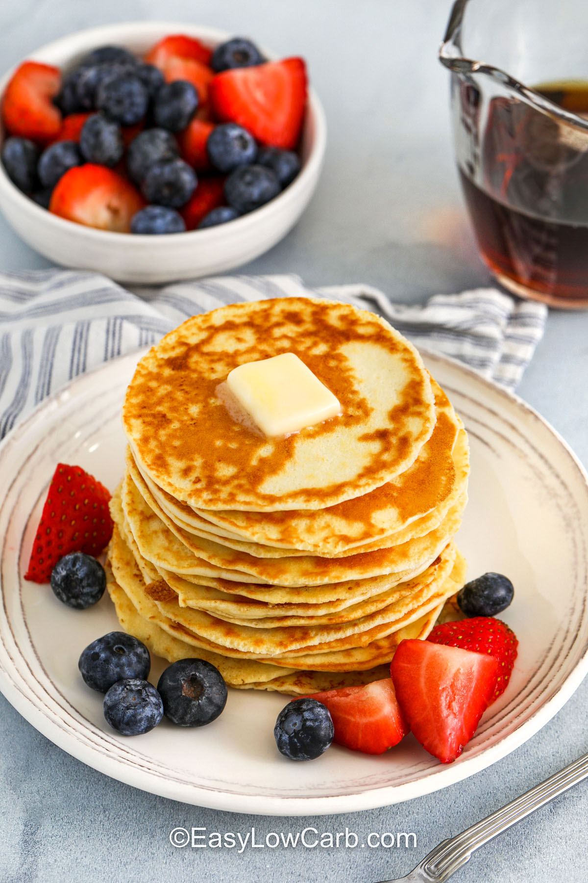 Cottage Cheese Pancakes Recipe with butter on top