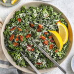 Kale Caesar Salad with crispy bacon and lemon
