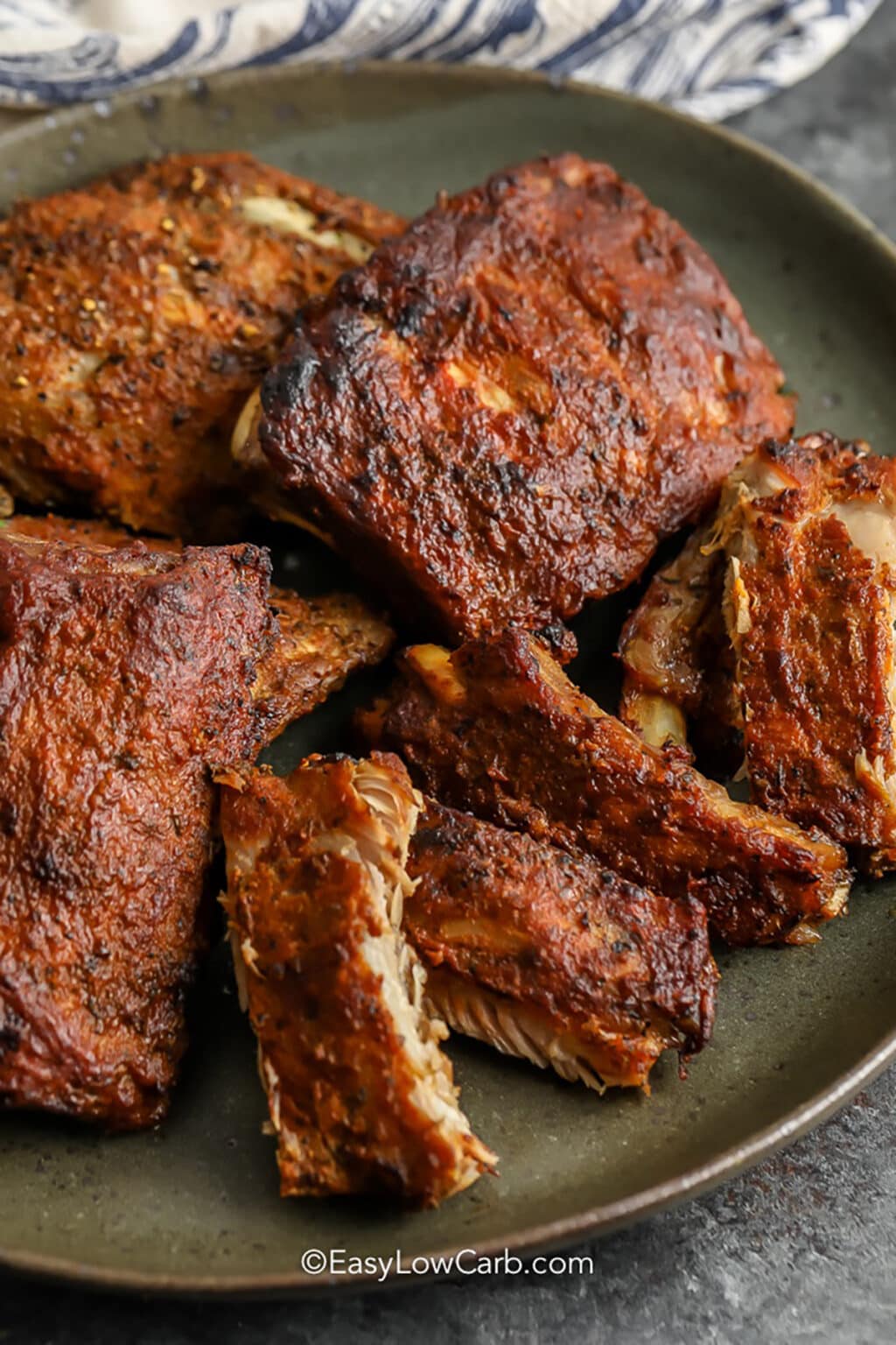plate of Oven Baked Ribs Recipe