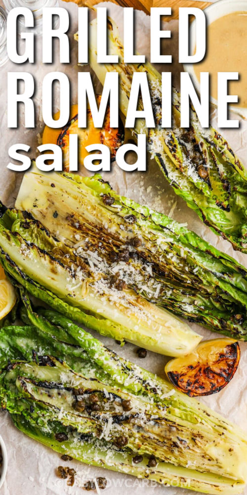 Grilled Romaine Salad with lemon and a title