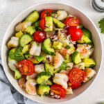 bowl of Shrimp Avocado Salad with lime