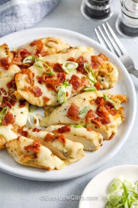 plated cheesy Bacon Ranch Chicken