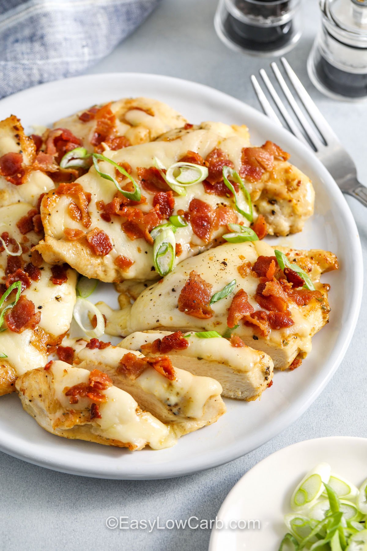 plated cheesy Bacon Ranch Chicken
