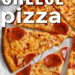 Cottage Cheese Pizza with pepperoni and a title