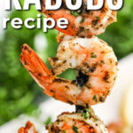 close up of Grilled Shrimp Kabobs Recipe