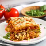 slice of zucchini lasagna recipe on a plate