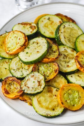 air fried Air Fryer Squash on a plate