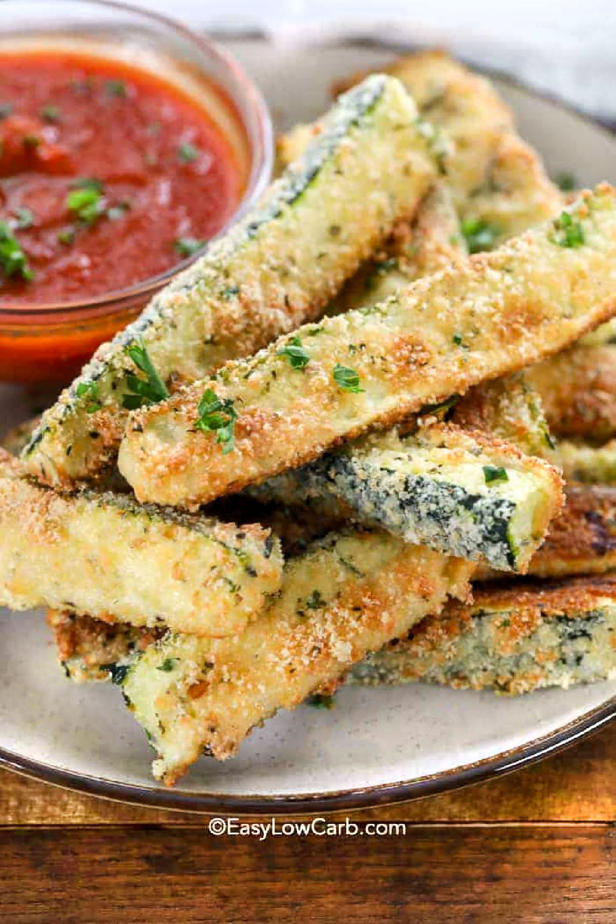 plated Baked Zucchini Fries