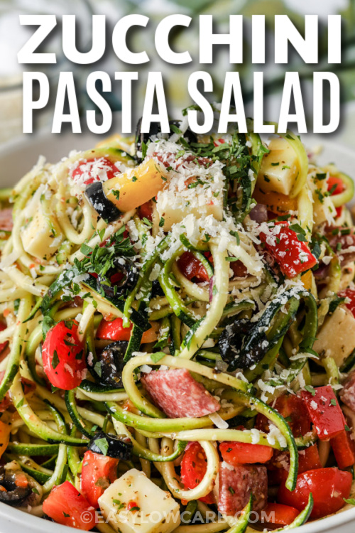 zucchini pasta salad with text