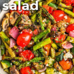 plated Grilled Vegetable Salad with a title