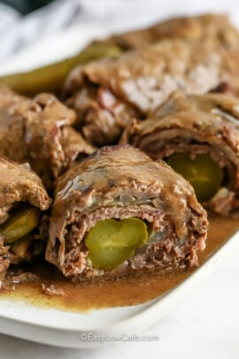 close up of plated Beef Rouladen