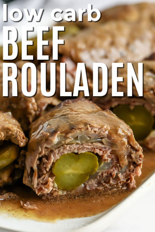 low carb Beef Rouladen with writing
