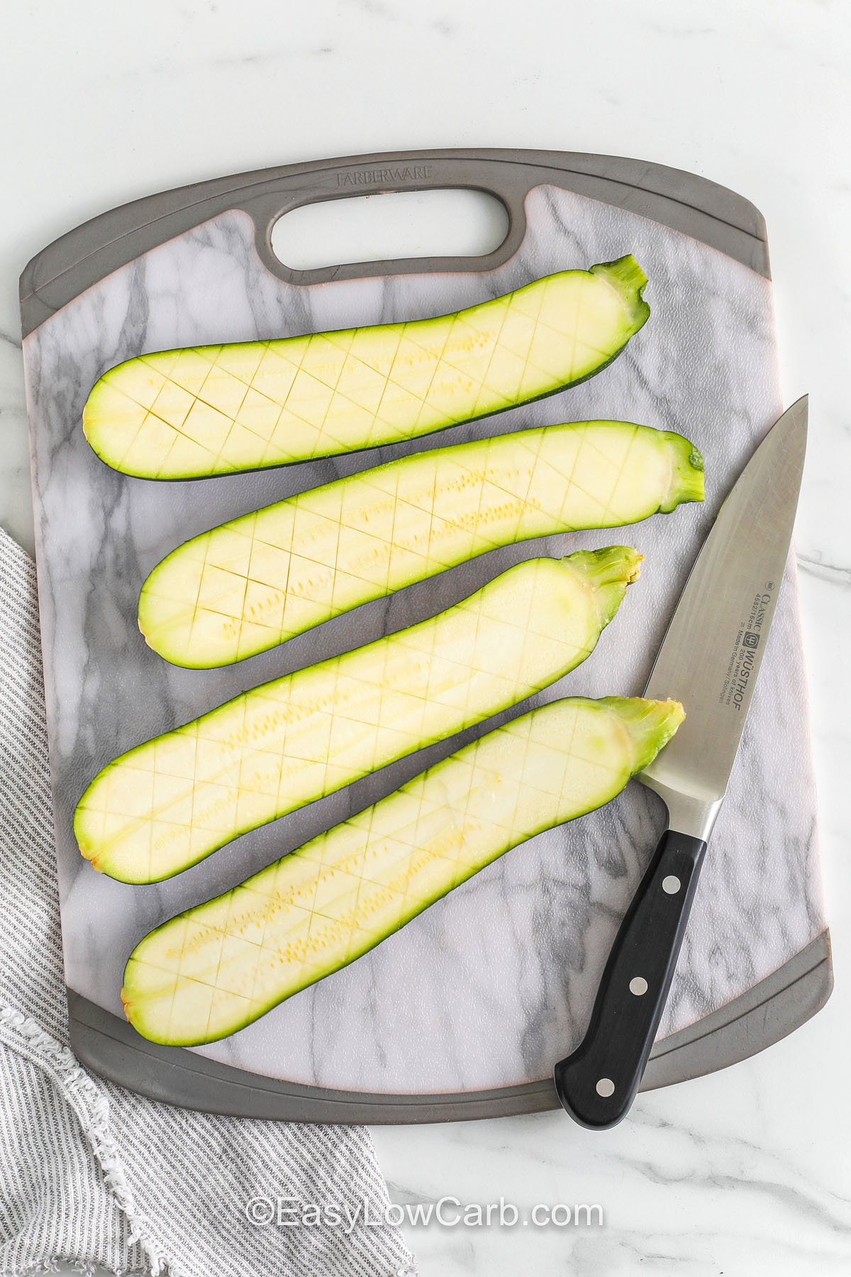 sliced zucchini to make Zucchini Steaks