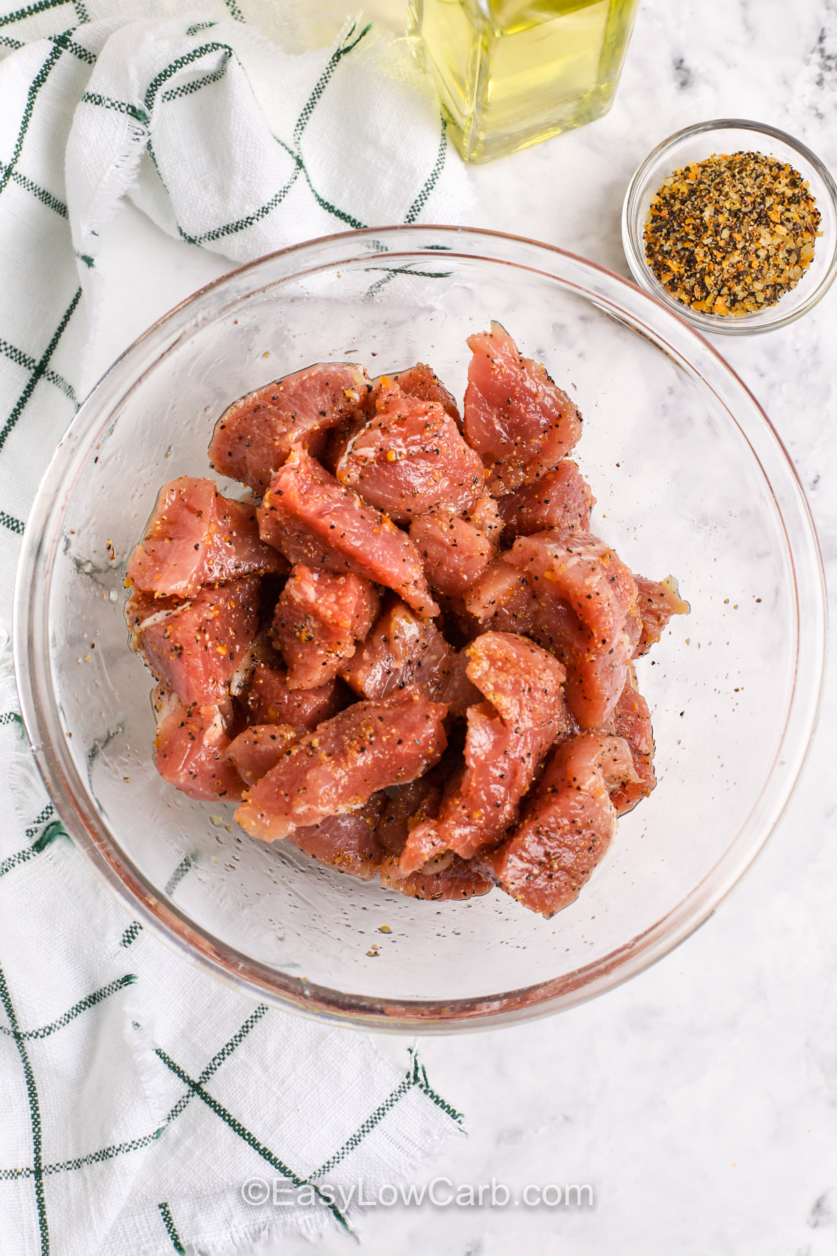marinated pork pieces to make Crispy Pork Bites