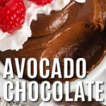 bowl of Avocado Chocolate Mousse with a title