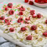 sliced Greek Yogurt Bark on a cutting board