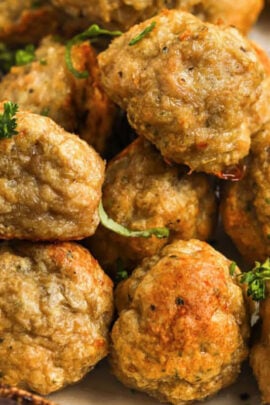 close up of Chicken Meatballs