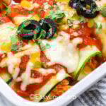horizontal zucchini enchiladas