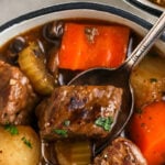 close up of Low Carb Beef Stew