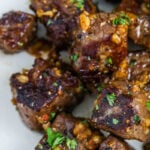 close up of Garlic Steak Bites