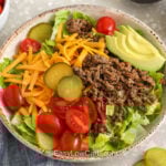 Cheeseburger Bowl with avocado