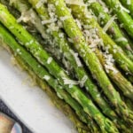 close up of Parmesan Asparagus on a plate