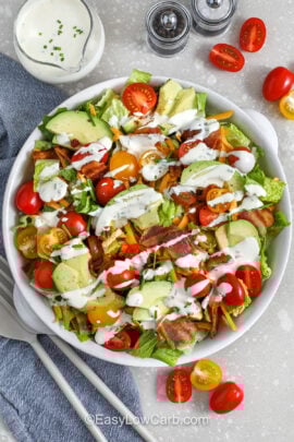 top view of BLT salad