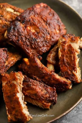 tender Oven Baked Ribs on a plate
