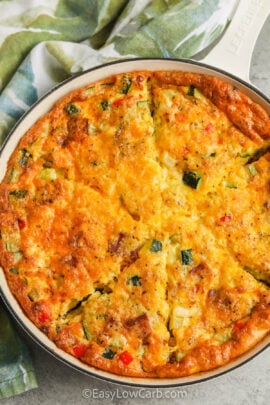 Zucchini Frittata in the pan