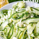 Cucumber Feta Salad with a title