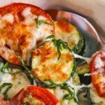 close up of Zucchini Tomato Bake