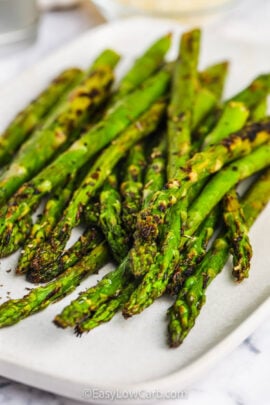 Grilled Asparagus Recipe on a plate