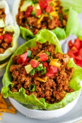 bowls of Taco Lettuce Wraps
