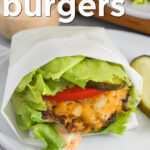 Lettuce Wrap Burger with writing