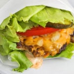 close up of Lettuce Wrap Burger