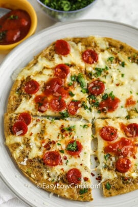 plated Keto Breakfast Pizza
