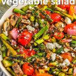 bowl of Grilled Vegetable Salad with a title