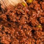 close up of Keto Sloppy Joes in a pan